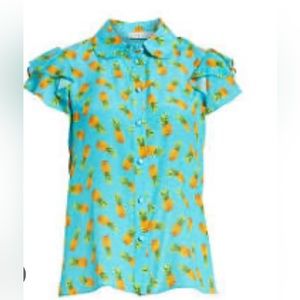 NWT- Alice + Olivia Ziggy Pineapple-Print blouse size S